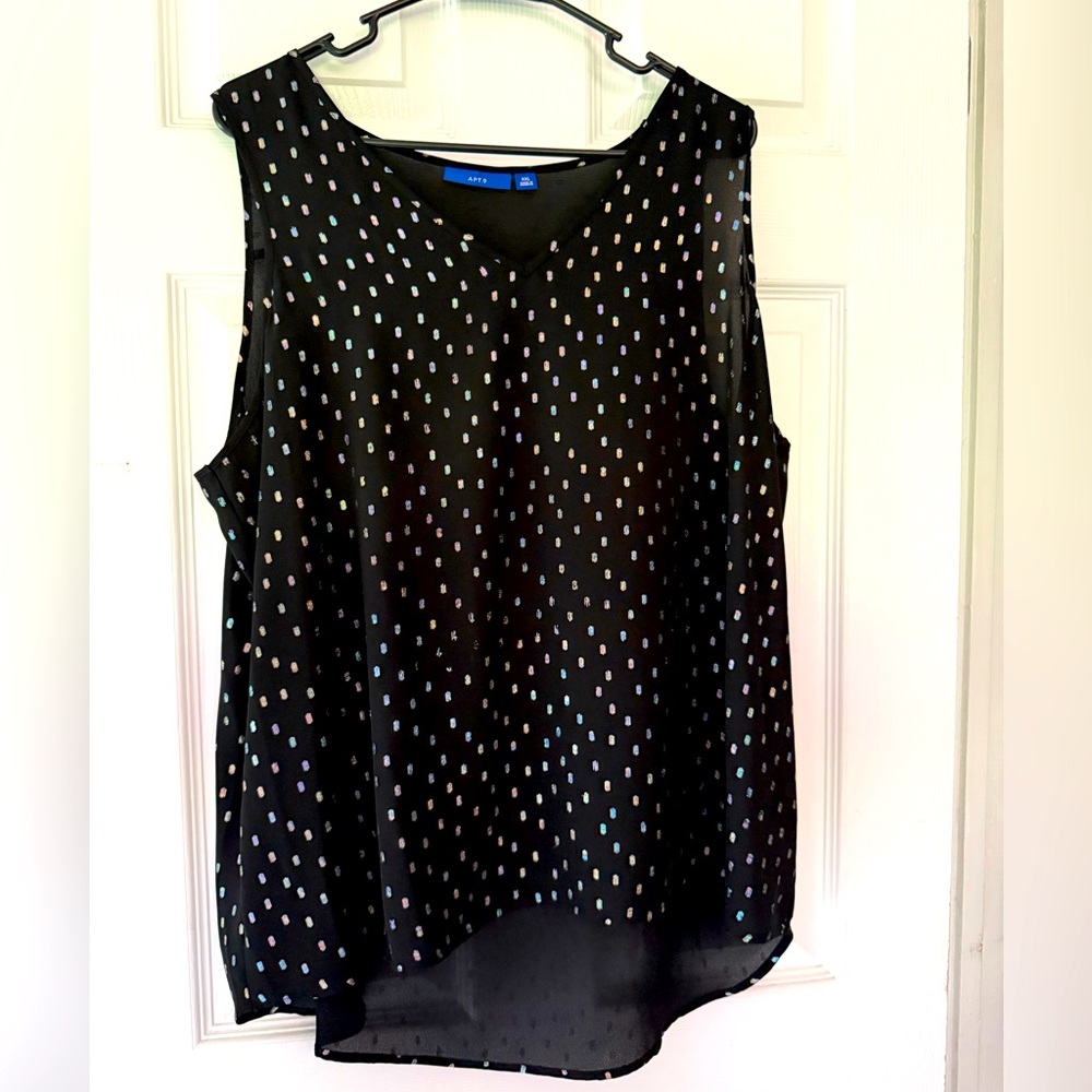 APT 9 XXL Black with metallic dots tank top